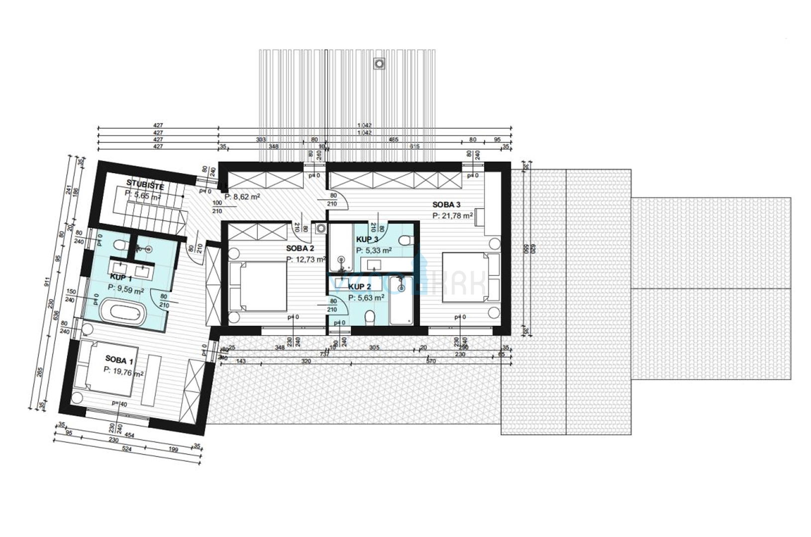 Vrbnik, surroundings, Building land 794 m2 with submitted documentation for a building permit, for sale